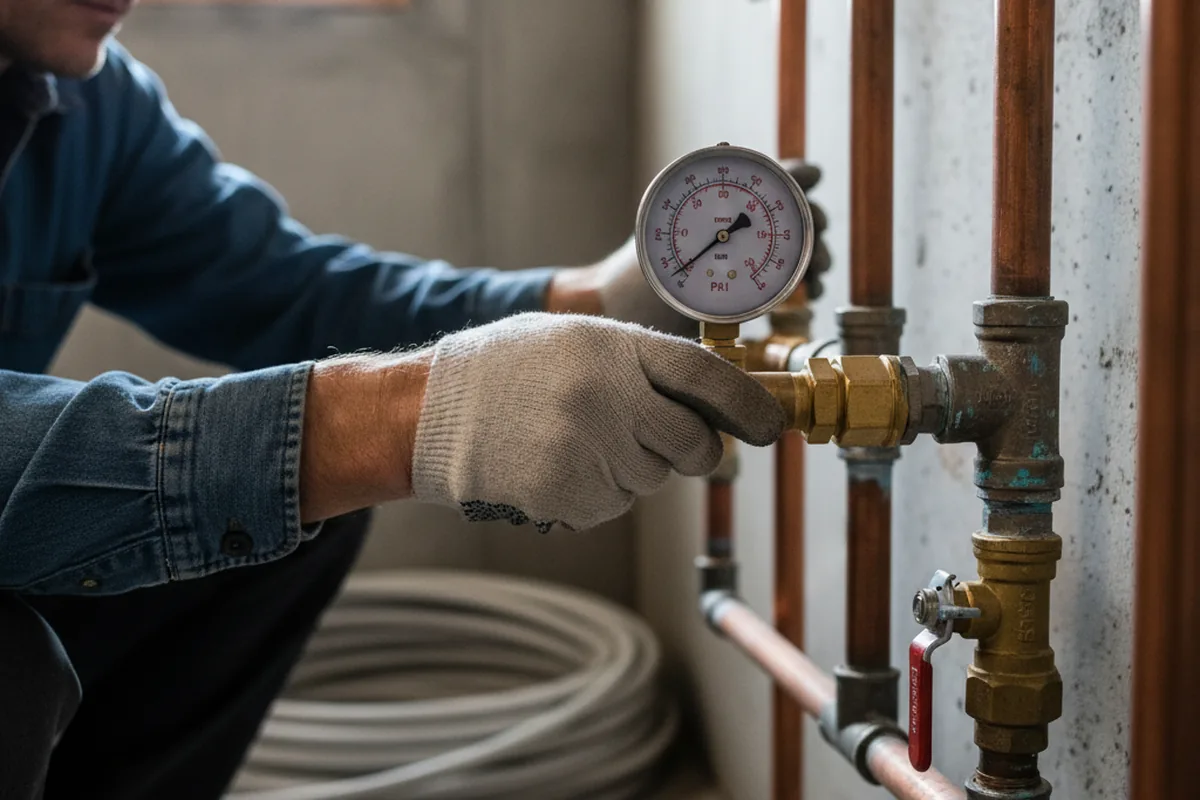 Pressure testing a repaired line during Water Line Repair in Snowmass