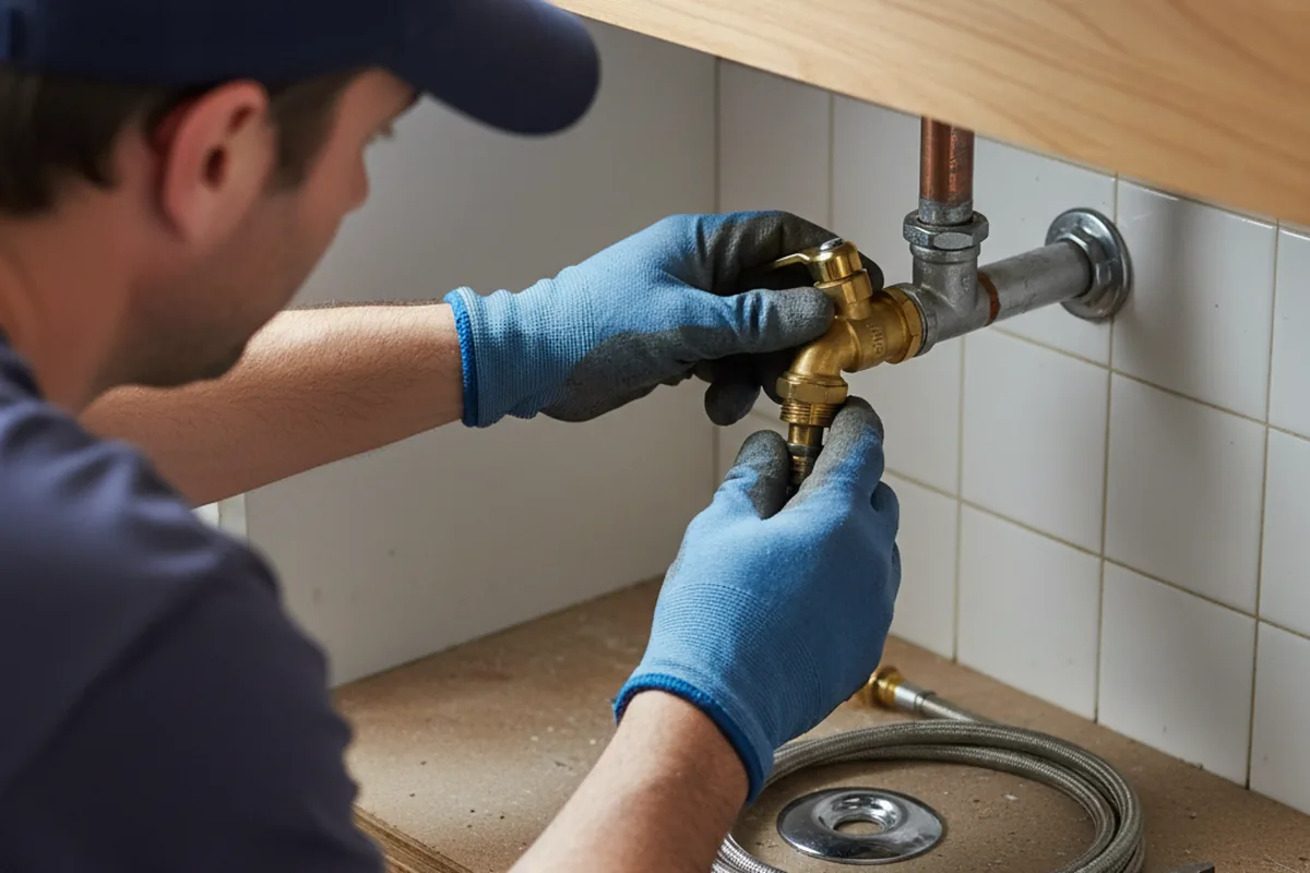 Shutoff valve and fitting work during Burst Pipe Repair in Snowmass